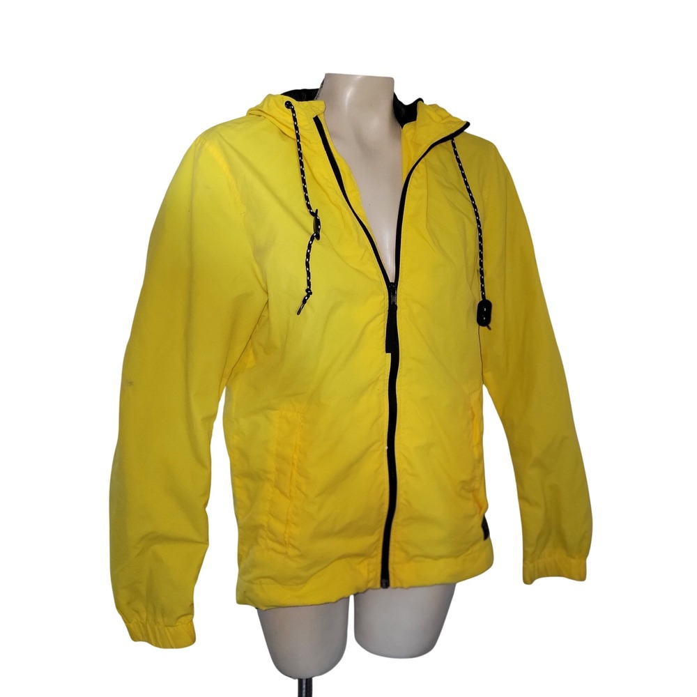 H & M XS Casual Apparel Graded Quality Goods Yellow Hooded Windbreaker Jacket